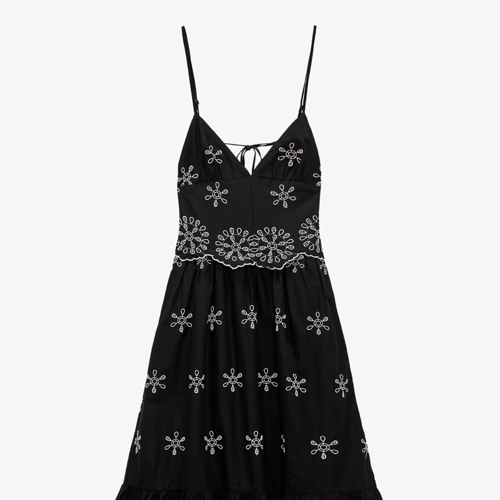 Black and Silver Embellished Mini Sundress